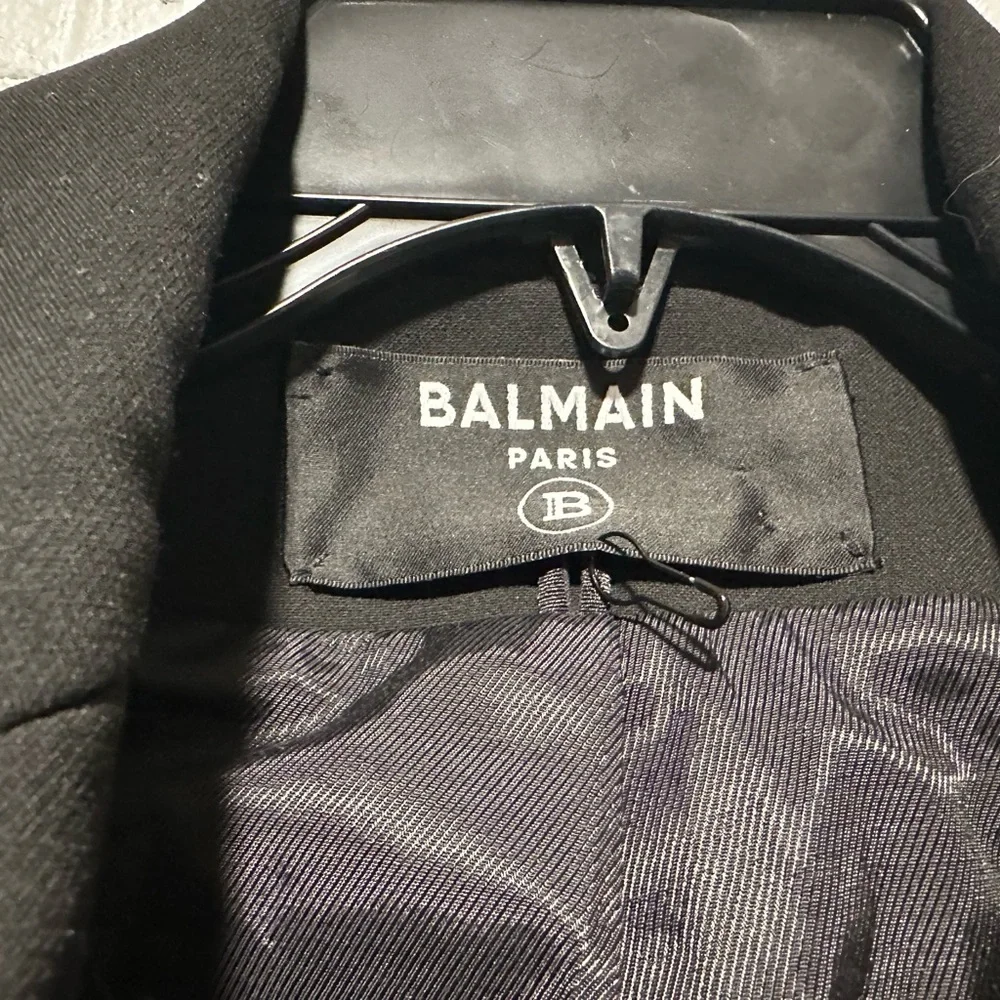 New Balmain Classic Double-Breasted Black Wool Blazer Size 36 - Picture 5 of 12